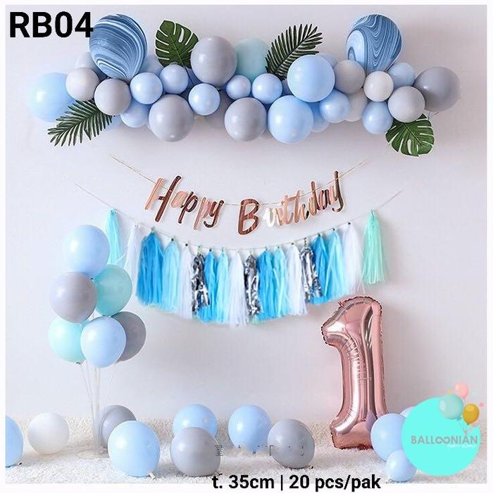 Rb04 Dekorasi Back Drop Rumbai Kertas Foil Banner Tassel Mix 4 Warna