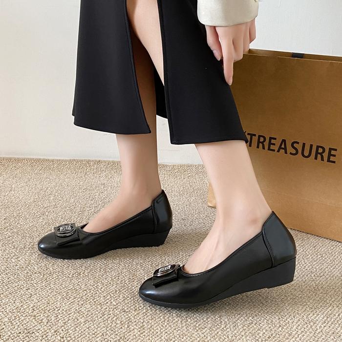 SIAPKIRIM Flat Shoes Lebaran Hak Sepatu Kerja Wanita Formal Terbaru Flatshoes Cewek 3cm Simple