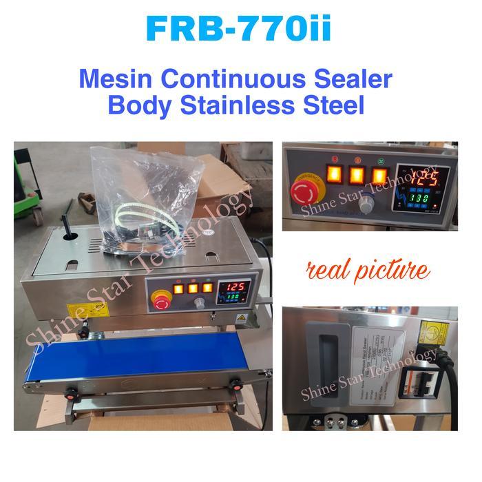 WIRAPAX CONTINUOUS SEALER MACHINE FRB-770II* FRB 770II MESIN SEAL BODY STAINLESS HORISONTAL VERTIKAL