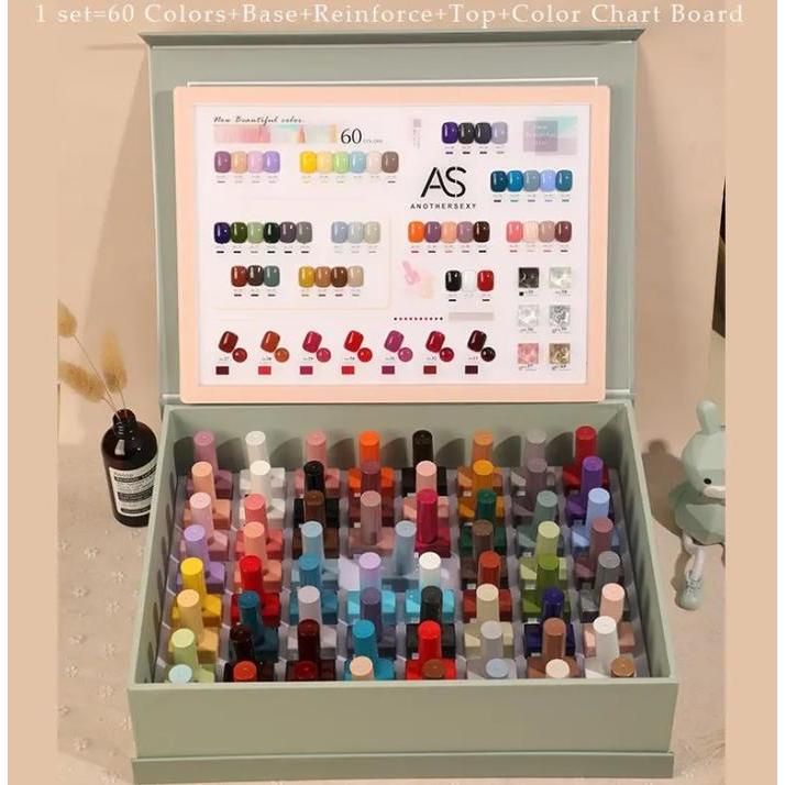 AS ANOTHER SEXY GEL POLISH SET 60 WARNA / FREE NAIL DISPLAY FRAME KUTEK ANOTHER SEXY SIZE 15ML