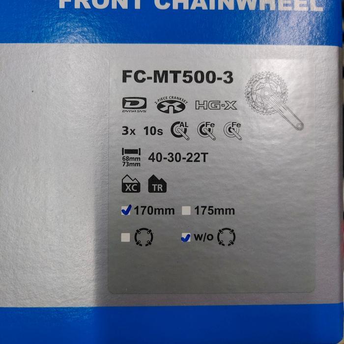 CRANK SHIMANO DEORE FC-MT500-3 3 SPEED 40-30-22T 3 X 10 SPEED ORIGINAL SHIMANO WITH BOX