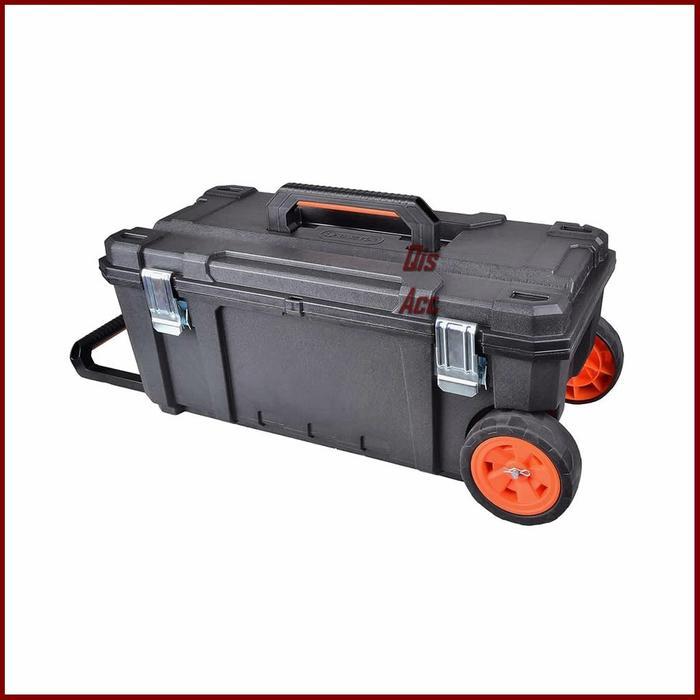 Promo Tactix Pro Tool Box Plastik Koper Roda 71 Cm - Hitam