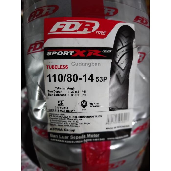 Ban luar Motor FDR Sport XR EVO 110 80 14 Tubeless matic vario aerox FREE PENTIL
