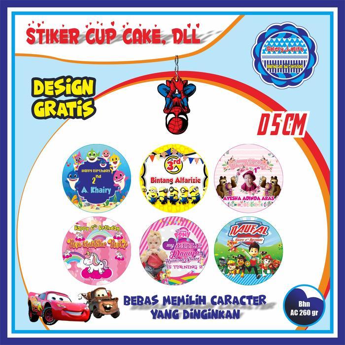 50 STIKER BENTO CUP CAKE BESAR DAN KECIL Paper