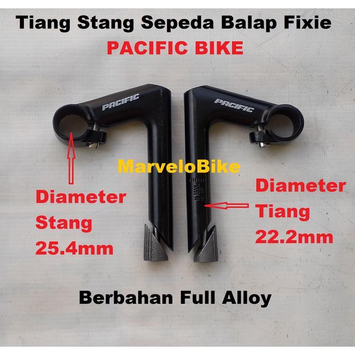 Stem Bango Balap Fixie Roadbike Tiang Stang Sepeda Balap Fixie Roadbike 22.2Mm 25.4Mm Pacific