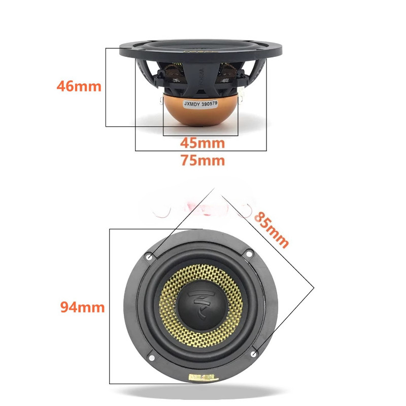 SOTAMIA 2pcs 3.5 Inch Midrange Speaker 4 Ohm 160W Front Midrange Center Mounted Car Audio Modified