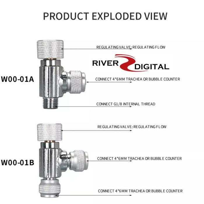 Aquascape Wyin Co2 Regulator / Needle Valve / Kran Diy
