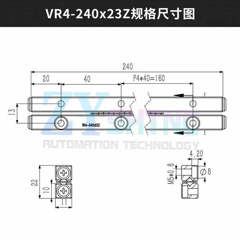 VR4-120x11Z VR4-80 VR4-160 VR4-200 VR4-240 VR4-280 VR4320 VR4360 Cross Roller Guide VR4120 Precision