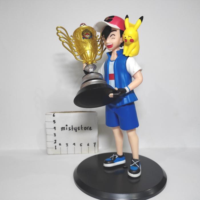 Action figure Pokemon Trainer Ash Ketchum Satoshi Pikachu Champion Cup