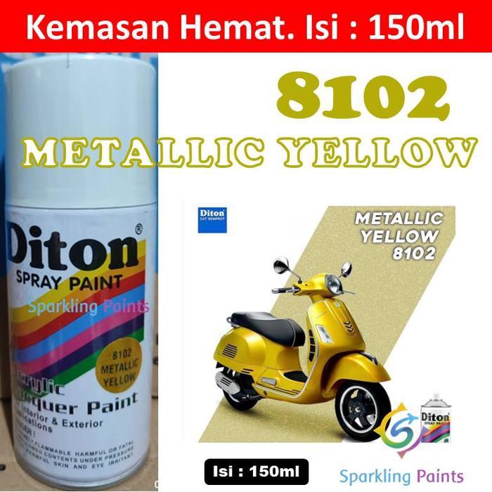 PROMO Pilox Diton Metallic Yellow 8102 150ml Warna Kuning Metalik Emas Gold Ekonomi Ekonomis Hemat
