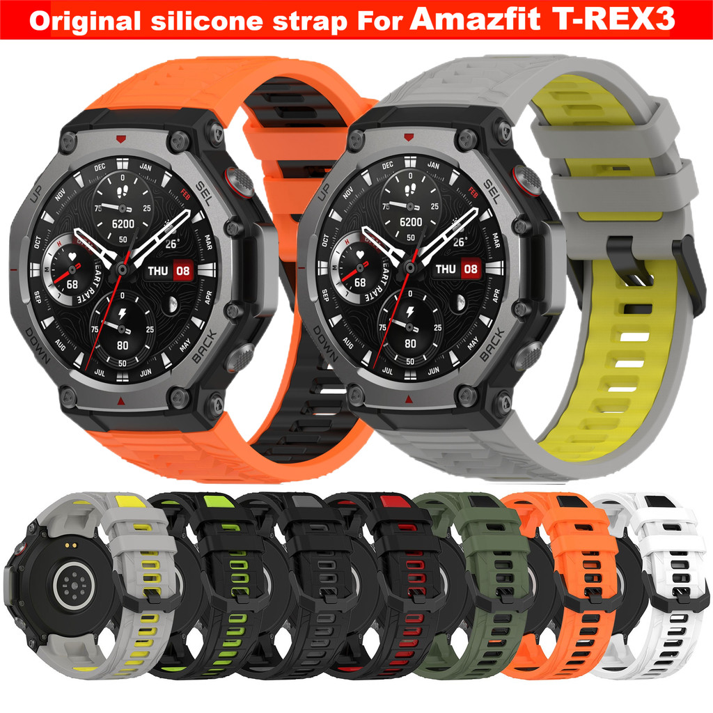 Original Silicone Strap For Amazfit T-Rex 3 Strap Smartwatch Double Color Strap For Amazfit T Rex 3