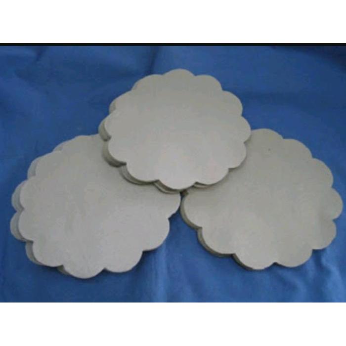 kertas alas nasi coklat bentuk bunga utk alas piring lidi rotan