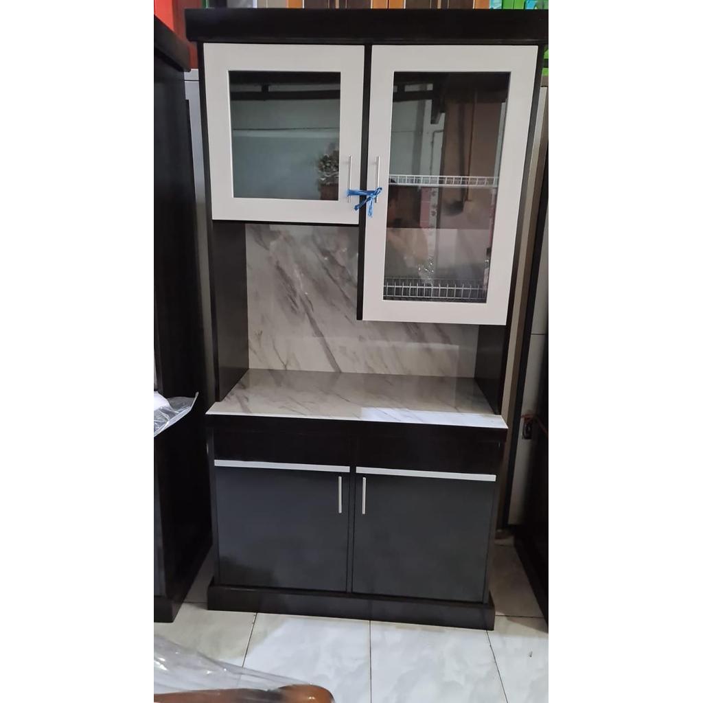 Lemari Piring Kitchen Set Bahan KAYU - 2 Pintu