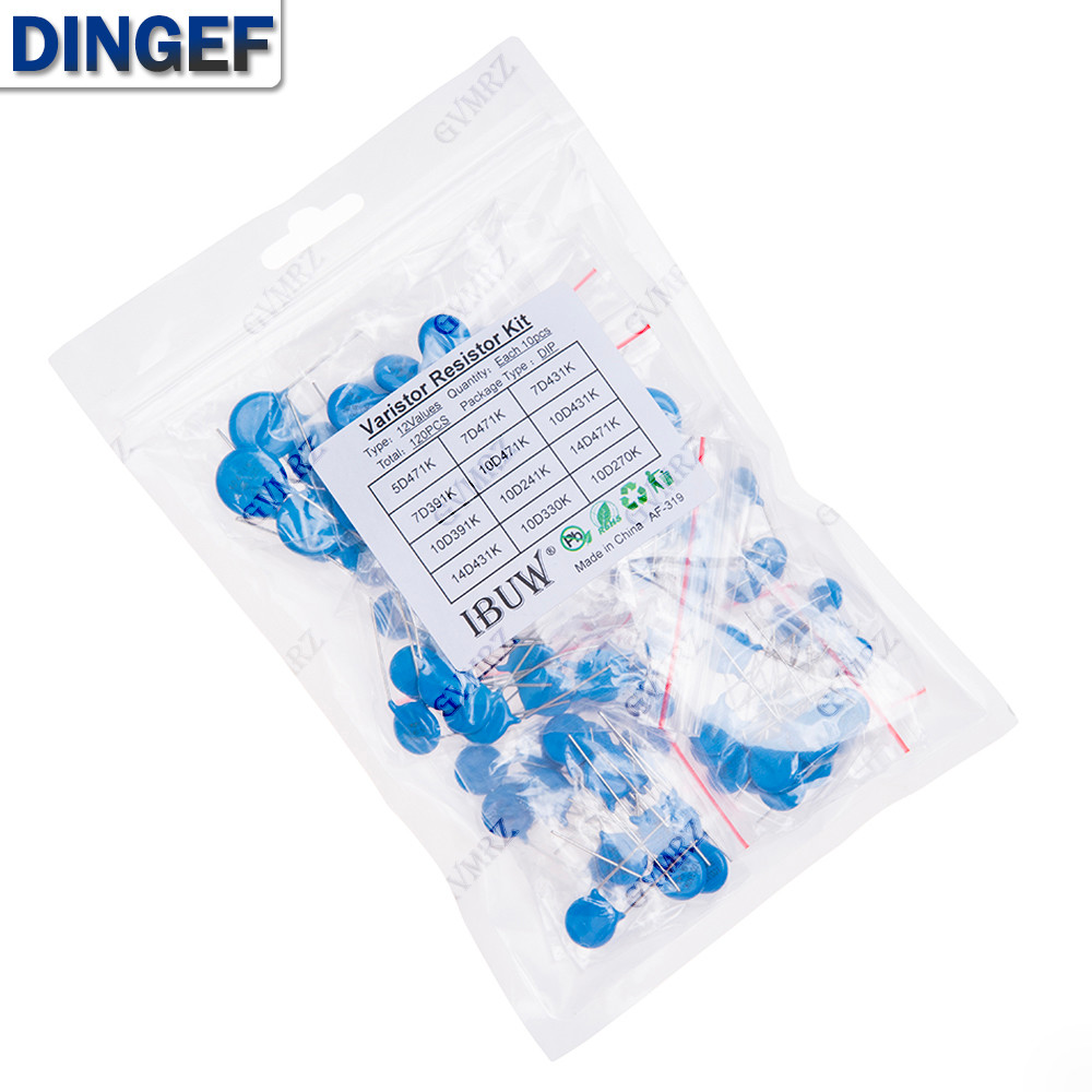 120PCS 12Values Varistor Resistor Kit 5D471K 7D471K etc. DIP Package for Surge Protection KIT 5D471K