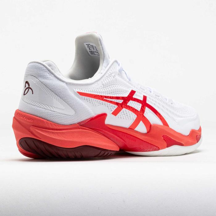 New Sepatu Tenis Asics Court Ff 3 Novak White Electrical Red / Asics Court Ff Novak Tennis Shoes