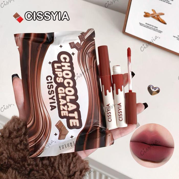 CodCissyia 6Pcs Chocolate Matte Lipstick Set - Lipstik Matte Tahan Lama Dan Tahan Air Set Lipstik