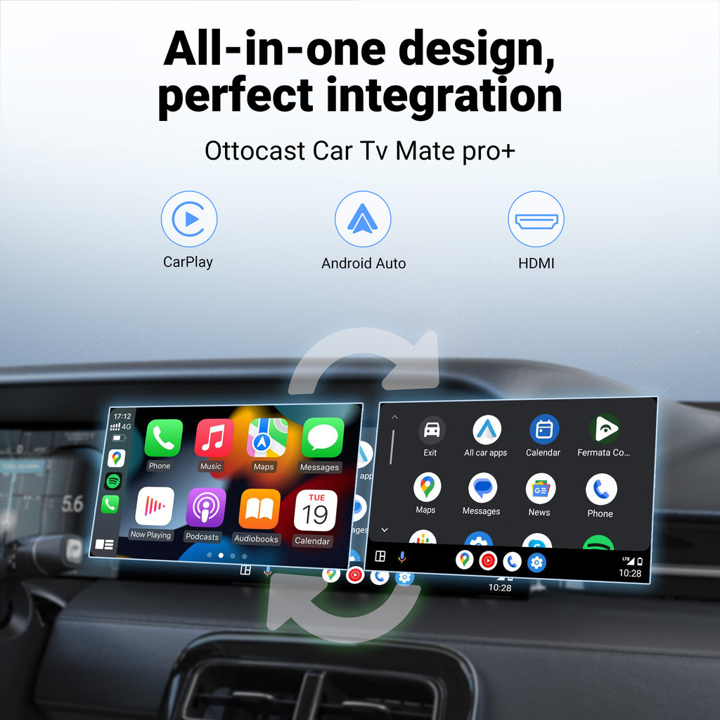 Ottocast Car TV Mate Pro Max Wireless CarPlay Android Auto Adapter for Fire Google TV Stick