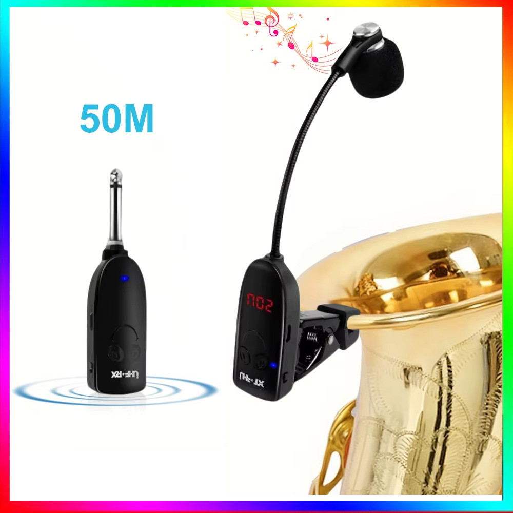 Plug and Play Wireless Instrument Microphone Professional Saxophone Microphone Kit Recording
