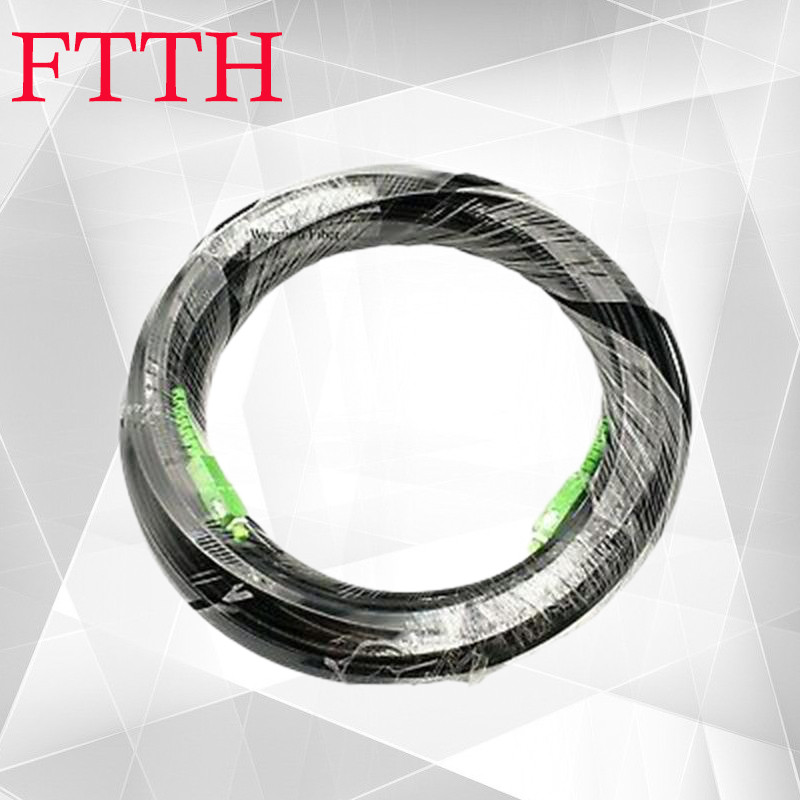 FTTH 30 Meter SC/APC-SC/APC SM OS2 G657A1 1Core Indoor Drop Cable Fiber Optic Patch Cord With Steel 
