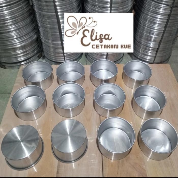 loyang bulat 10 cm tinggi 5 cm / loyang bolu mini / loyang kue bal bal aluminium press tanpa