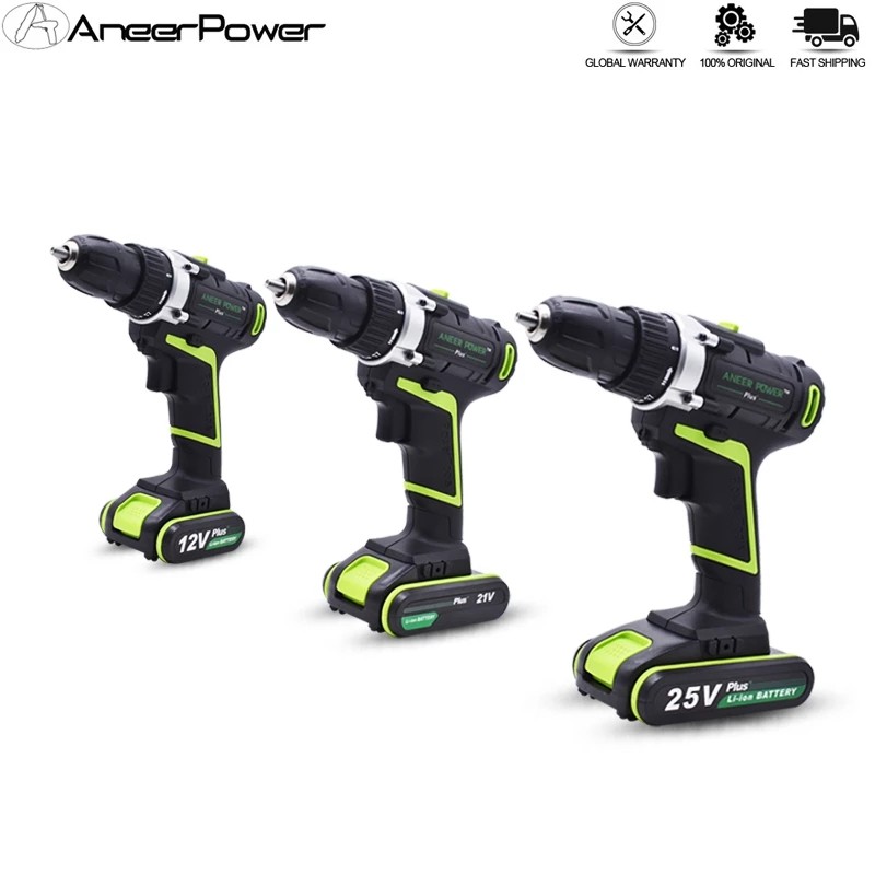 12V 21V 25V Plus Hand Electric Drill Double Speed Mini Wireless Screwdriver Rechargable High Quality