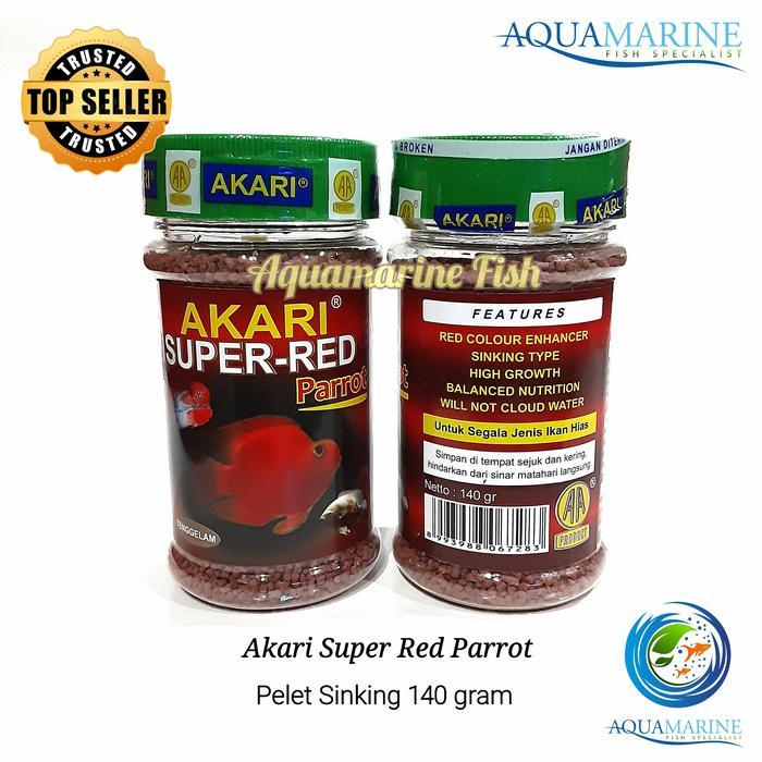 AKARI SUPER RED PARROT 140 gr Pakan Ikan Parrot Louhan Cichlid Channa Aquamarine Fish