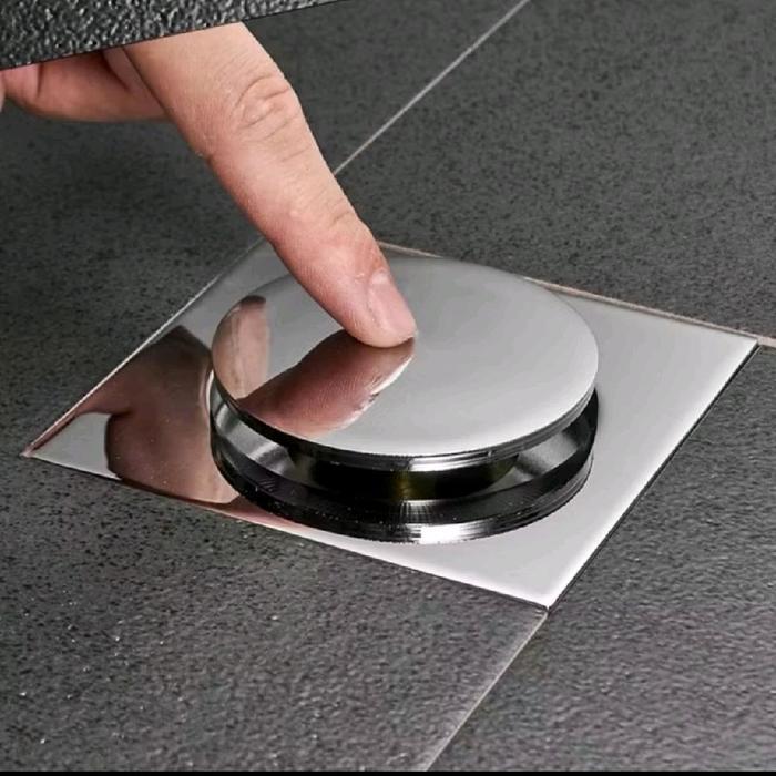 Floor Drain Injak Chrome Model Toto / Smart Drain Kamar Mandi Injak Pencet / Saringan Got Toilet