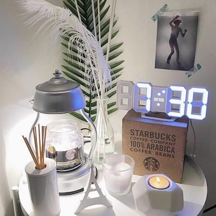 Jam Dinding Digital Led 3D Hiasan Meja Kreatif Jam Weker Dinding 3D Jam Digital Led Jam Dinding