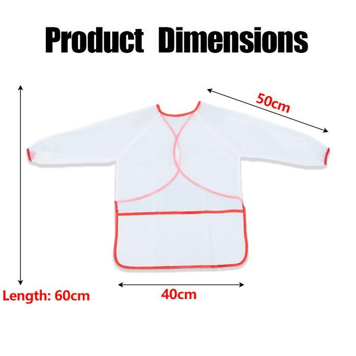 Art Smock Kids Waterproof Apron Anak Melukis Celemek Melukis Dengan Kantong Apron