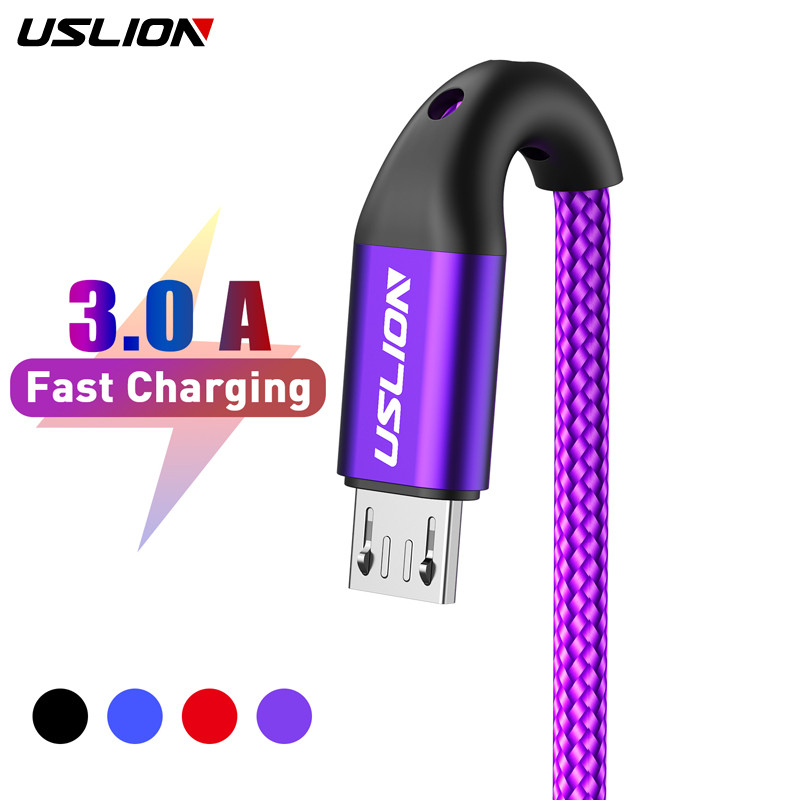 Uslion 3M Micro Usb Cable Fast Charging For Android Mobile Phone Data Cable For Micro Usb Charger