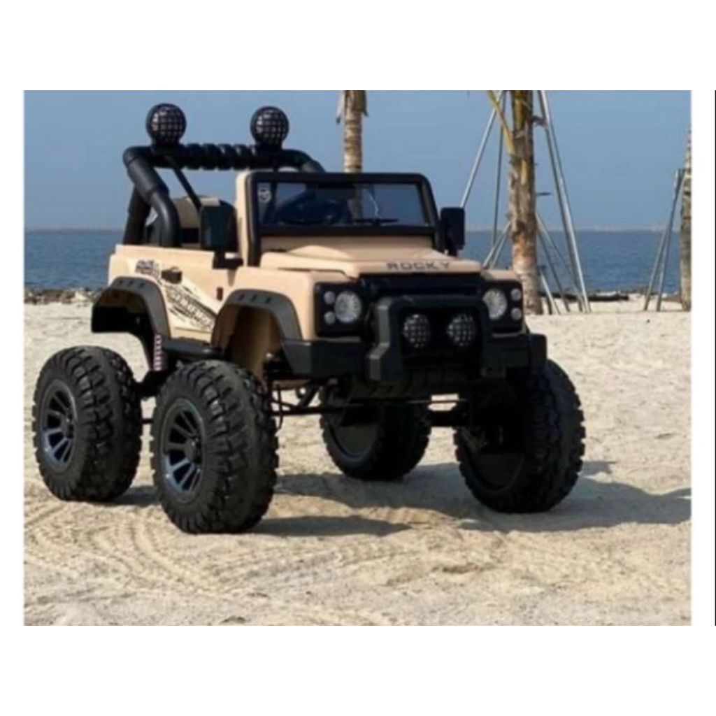 SUPER JUMBO KADO ANAK RIDE ON MOBIL MOBILAN AKI BIG JEEP ROCKY VOLTA MONSTER SAHARA RODA BESAR CAR J