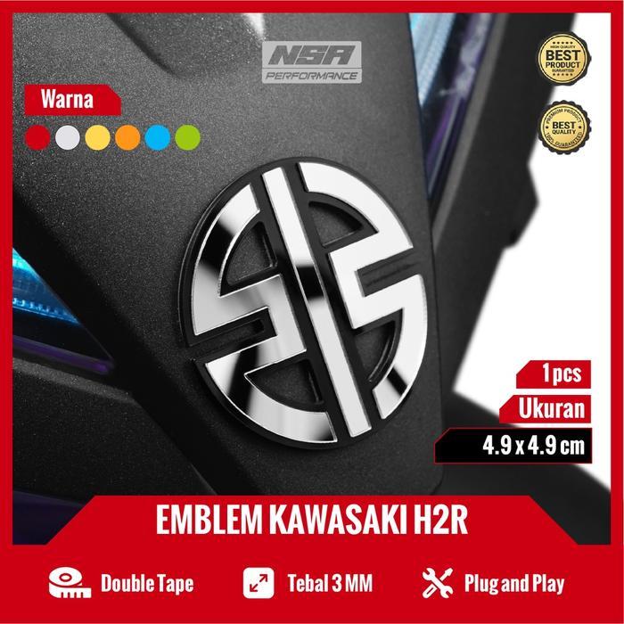 NSA 1PCS EMBLEM KAWSAKI H2R LOGO KAWASAKI H2R BUKAN STICKER ATAU STIKER KAWASAKI H2R AKSESORIS MOTOR