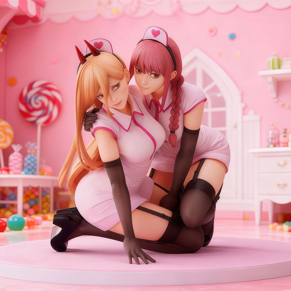 Chainsaw Man Anime Figure Power & Makima Action Figure Pvc Statue Model Collection Decoration Desk