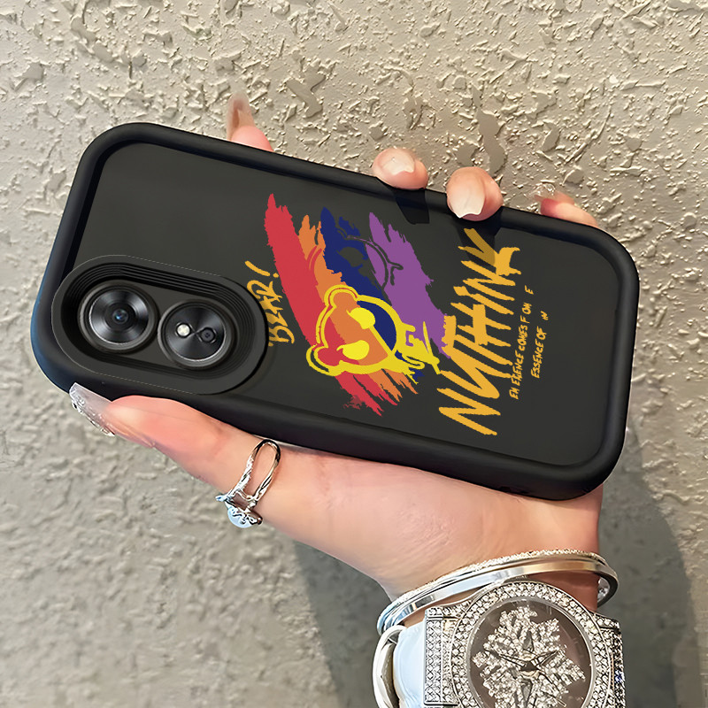 Casing Hp OPPO A17 OPPO A17K Case Casing Graffiti berwarna pola Kasus HP Tangga Langit Mewah Silikon