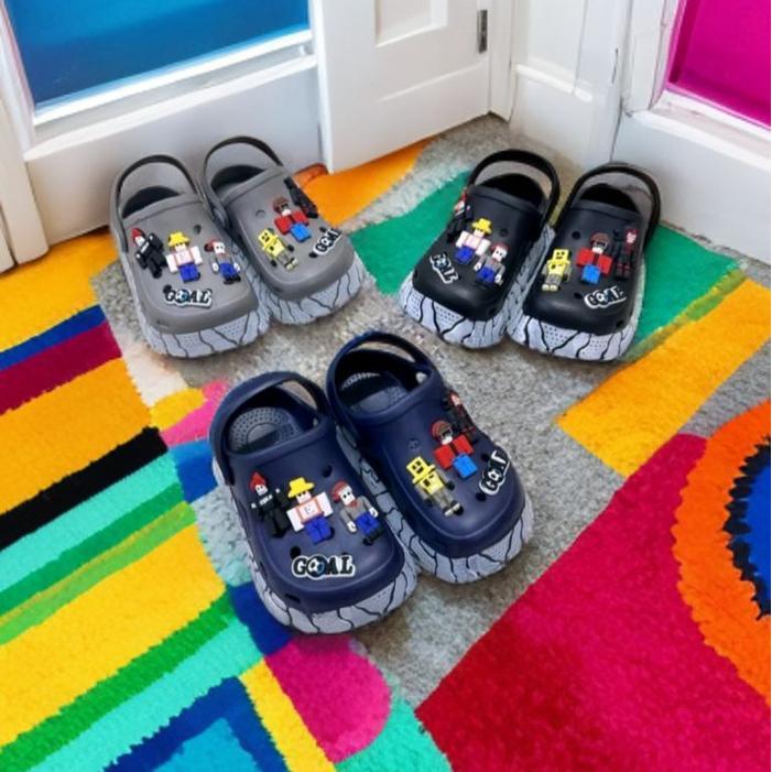 Bata Tomkins - Sandal Anak Laki-Laki Sandal Baim Motif Lego Import Berkualitas Tali Belakang Nyaman