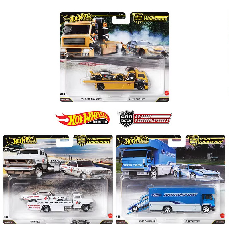 Hot Wheels Flf56-J Team Transport ,Toyota Gr Supra Impala Ford Capri Gr5,1:64 Diecast Vehicle