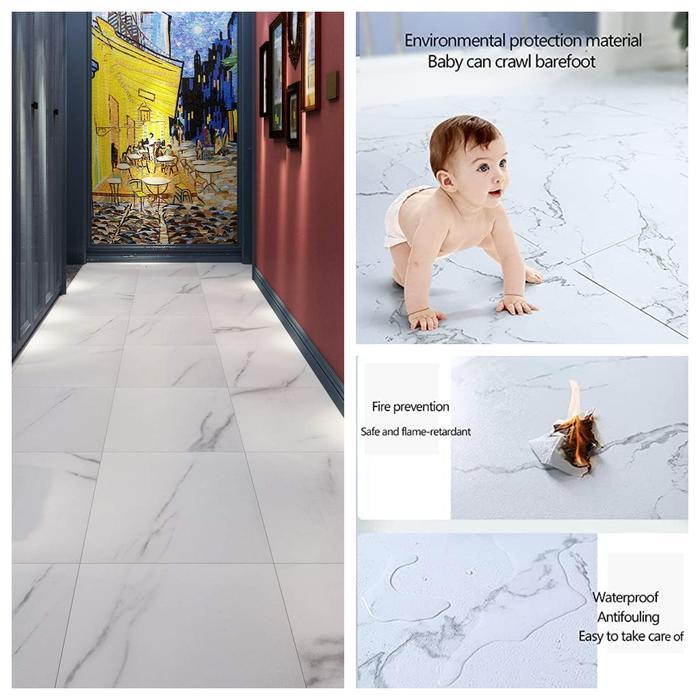 5 PCS Vinyl Lantai Marbel (30x30 cm) Floor Stiker Lantai PVC Berperekat Stiker Lantai Dapur Tahan