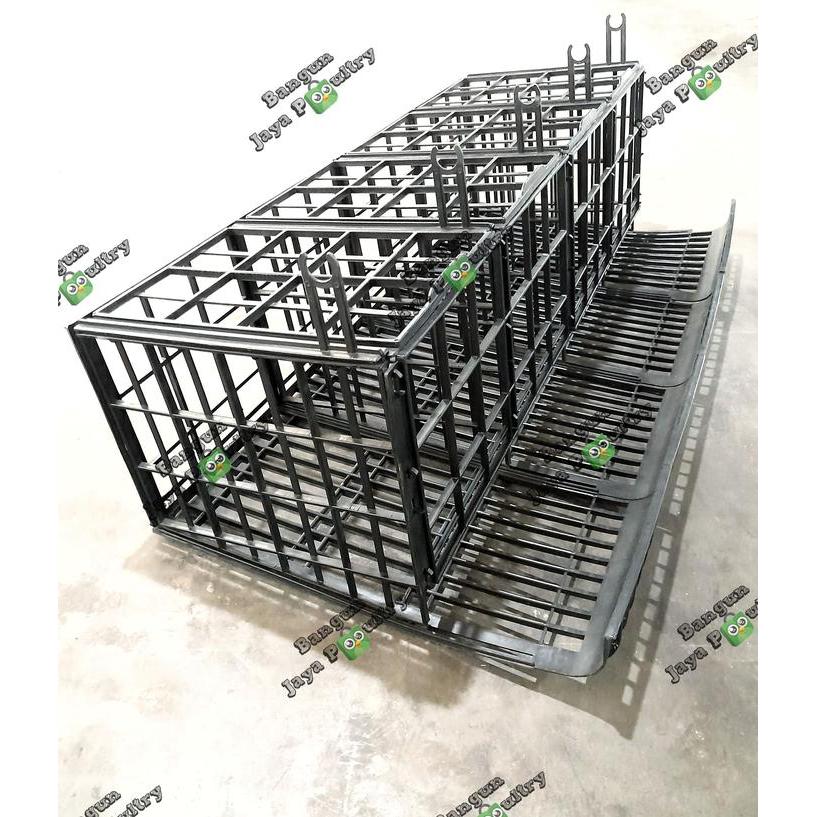 KANDANG BATERAI AYAM / KANDANG AYAM PETELUR / BEBEK PETELUR (PLASTIK) / 4 PINTU GESER ATAS
