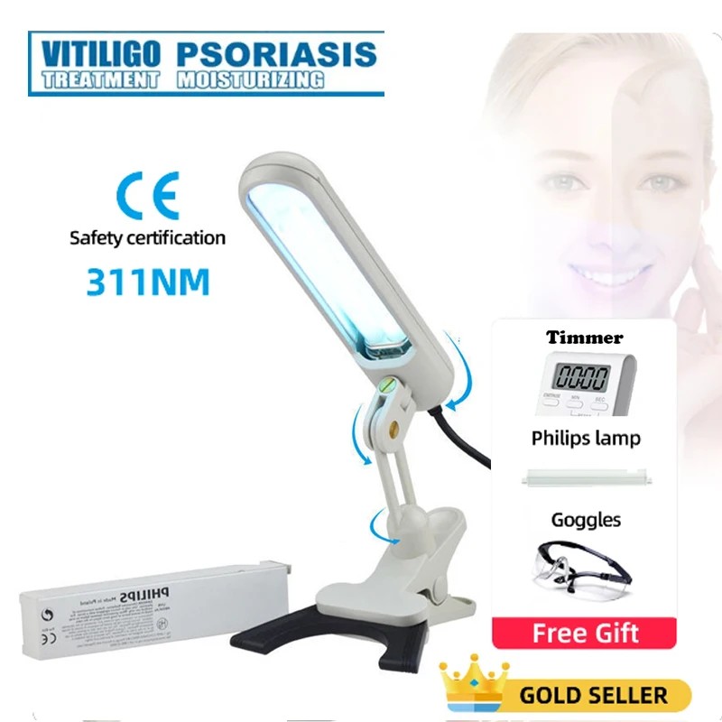 UV 311nm Ultraviolet Phototherapy Device Uses Philips Lamp UVB To Treat Vitiligo, Psoriasis, White