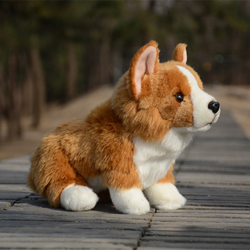 Welsh Corgi Dog High Fidelity Anime Cute Plushie Corgi Plush Toys Lifelike Animals Simulation
