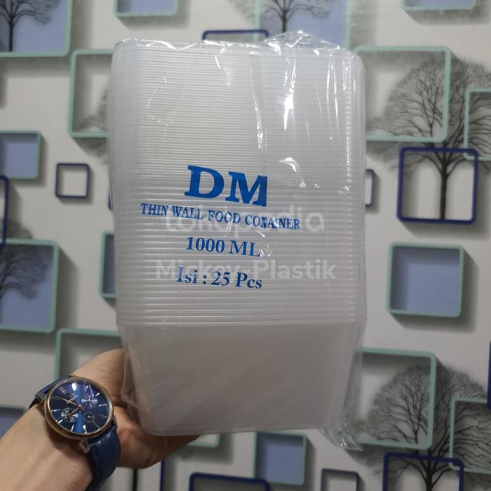(PROMO RAMADHAN) THINWALL CONTAINER DM 1000ML KOTAK MAKAN 1000 ML ISI 25SET PERSEGI - DM 1000ML REC