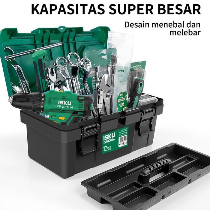 Isku Tool Box Besar Plastik 19/17/14 Inch Bahan Pp Tools Box Kotak Peralatan /Tool Box 2