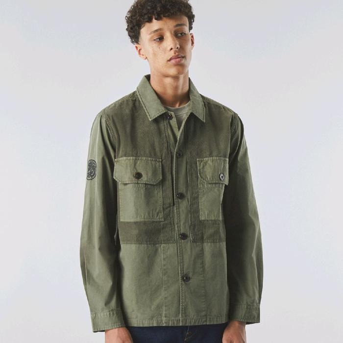 Pretty Green Mountefield Overshirt Jacket Khaki Original