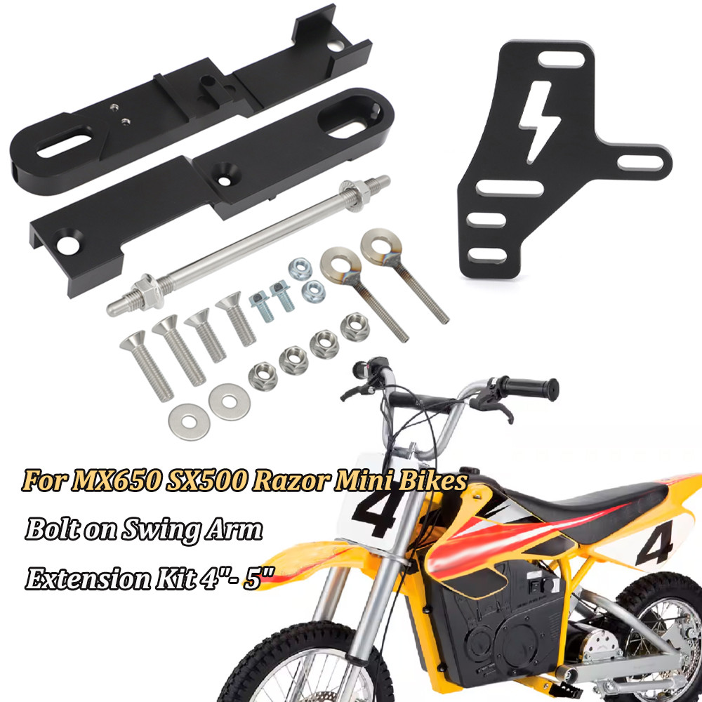 A Set Bolt On Swing Arm Extension Kit 4"- 5" Stretched Upgrade Kit For Razor Mx/Sx Mx650 Mx500 Sx500