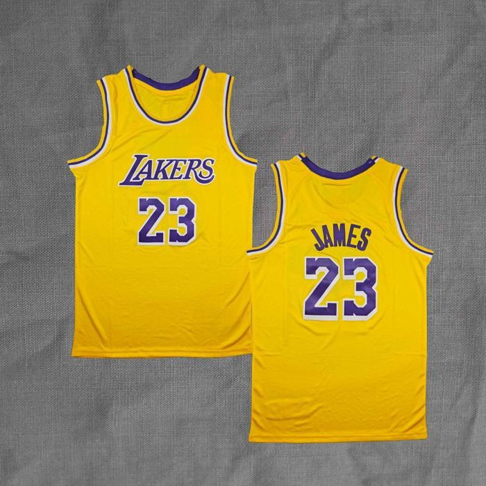 ORIGINAL Baju Jersey Basket Lebron Js LA Lakers Kuning Bordir READY STOCK