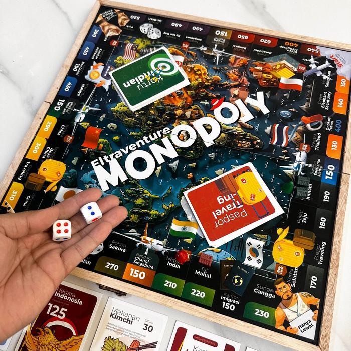 (Bisa Cod) Monopoli Internasional Eltraventure V2 (Monopoli Kayu Bahasa Indonesia)