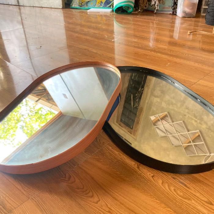 Cermin Oval 40X25/ Cermin Gantung/Cermin Rias/Cermin Oval 100% Kaca Asli Aesthetic Tbk