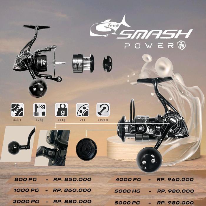 REEL G TECH SMASH POWER 3000PG , 4000PG , 5000PG , 5000HG