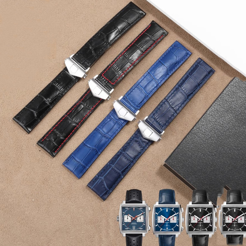 Genuine Leather watch strap for TAG Heuer AQUARACER CARRERA Monaco F1 watch bracelet band belt