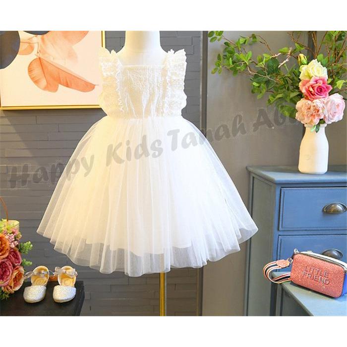 COD DRESS ANAK PEREMPUAN / GAUN PUTIH ANAK PEREMPUAN / TERUSAN ANAK CEWEK KEKINIAN / GAUN PESTA